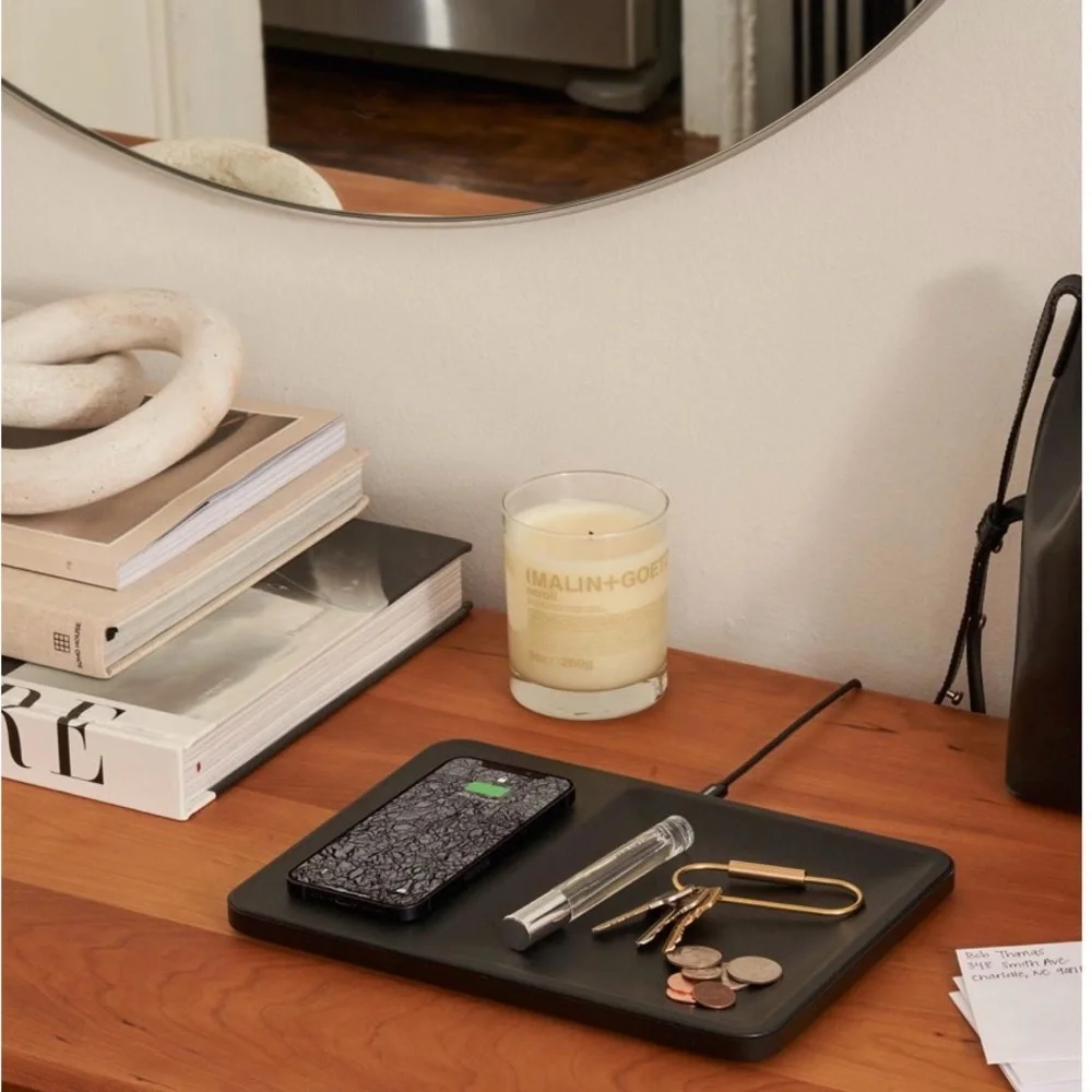 🆕 COURANT Catch:3 Cream Leather Wireless Charging Tray - Picture 3 of 10